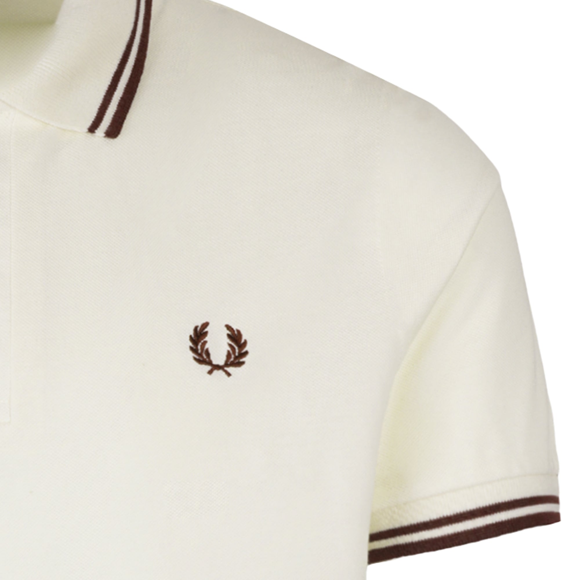 Stuarts x Fred Perry M12 Twin Tipped Polo - Buttercream/Merlot