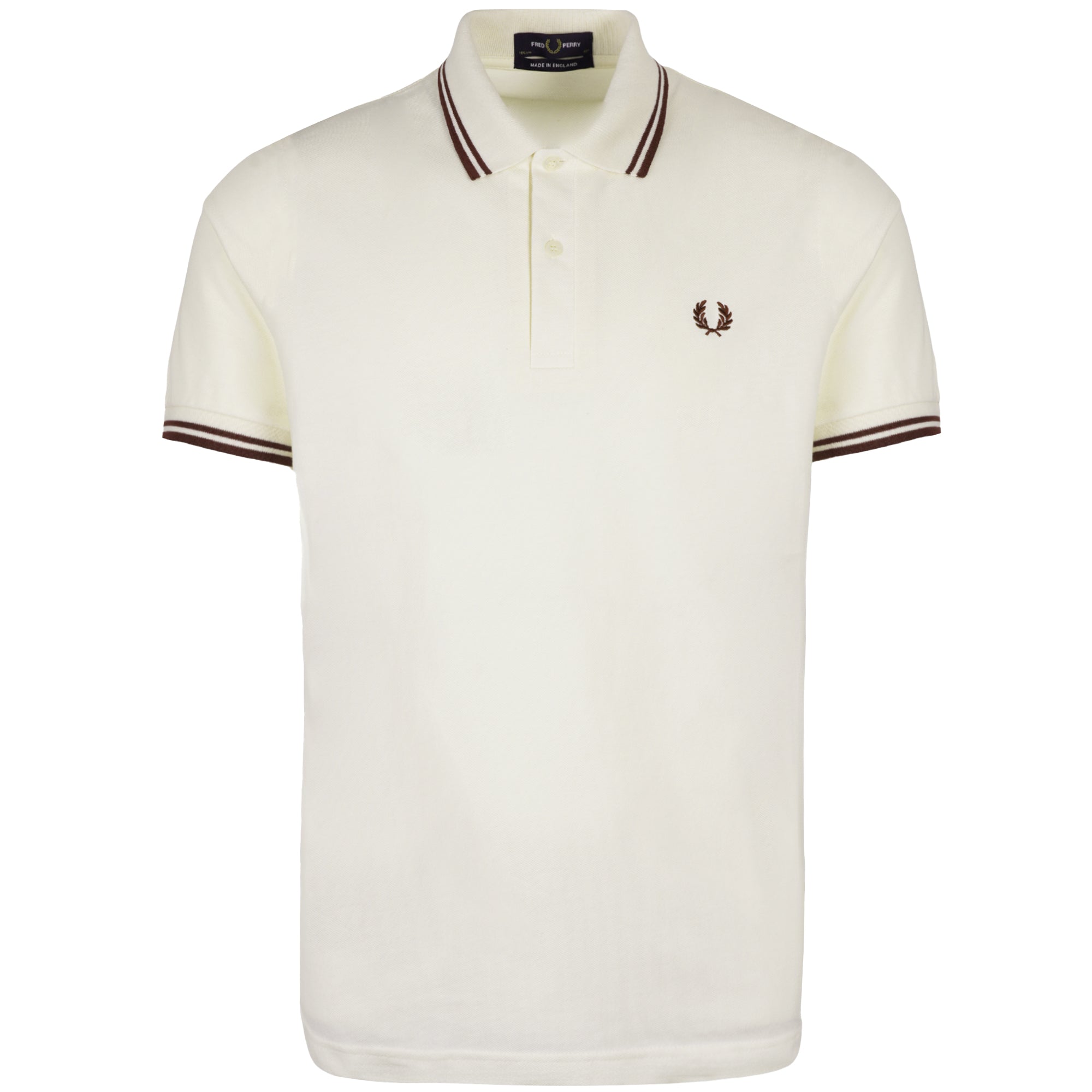 Stuarts x Fred Perry M12 Twin Tipped Polo - Buttercream/Merlot