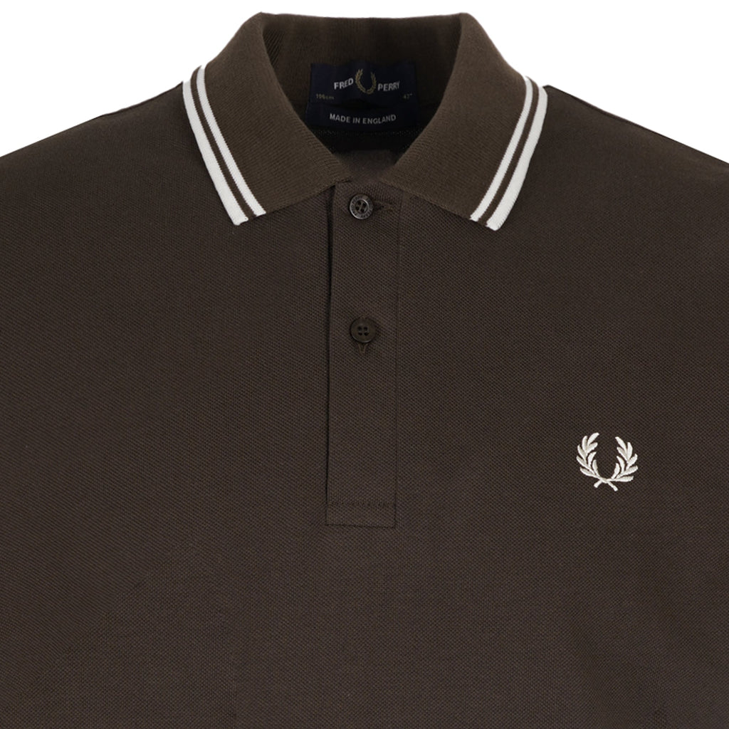 Fred Perry M12 Twin Tipped Polo - Dark Brown