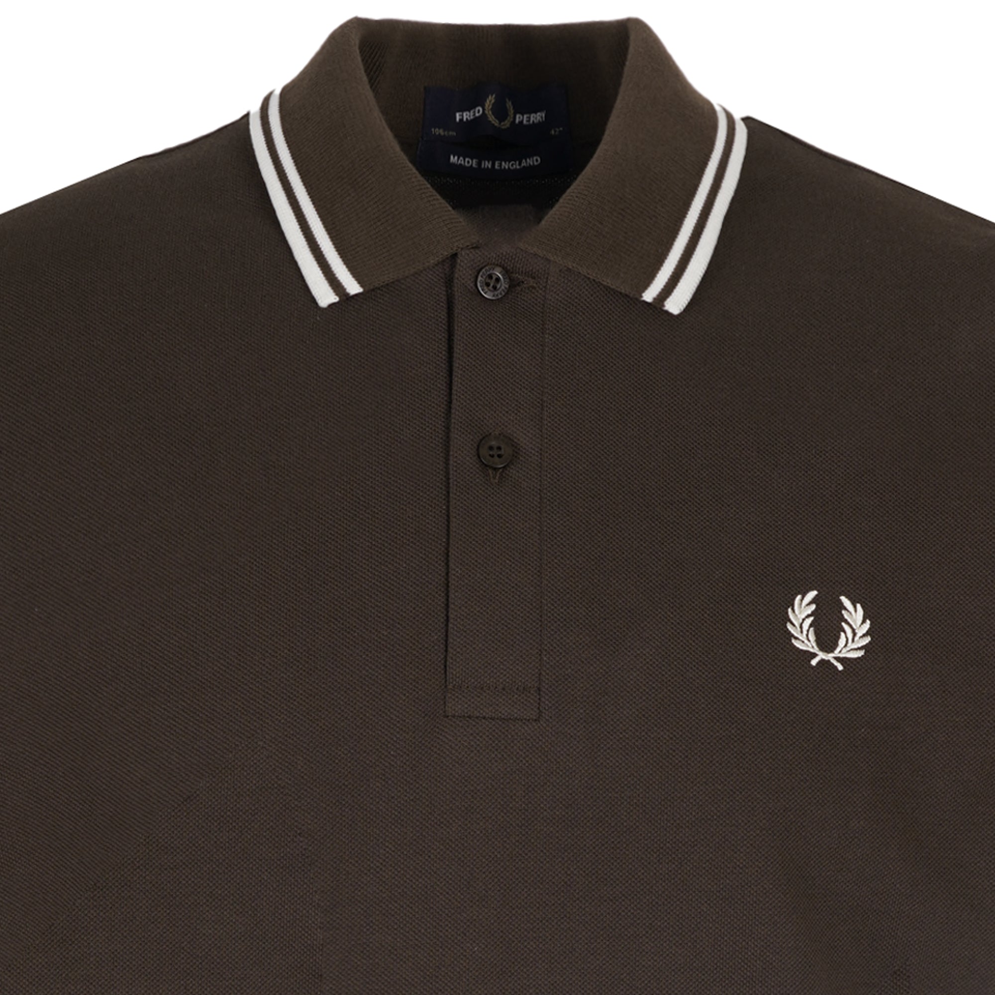 Stuarts x Fred Perry M12 Twin Tipped Polo - Dark Brown/Buttercream