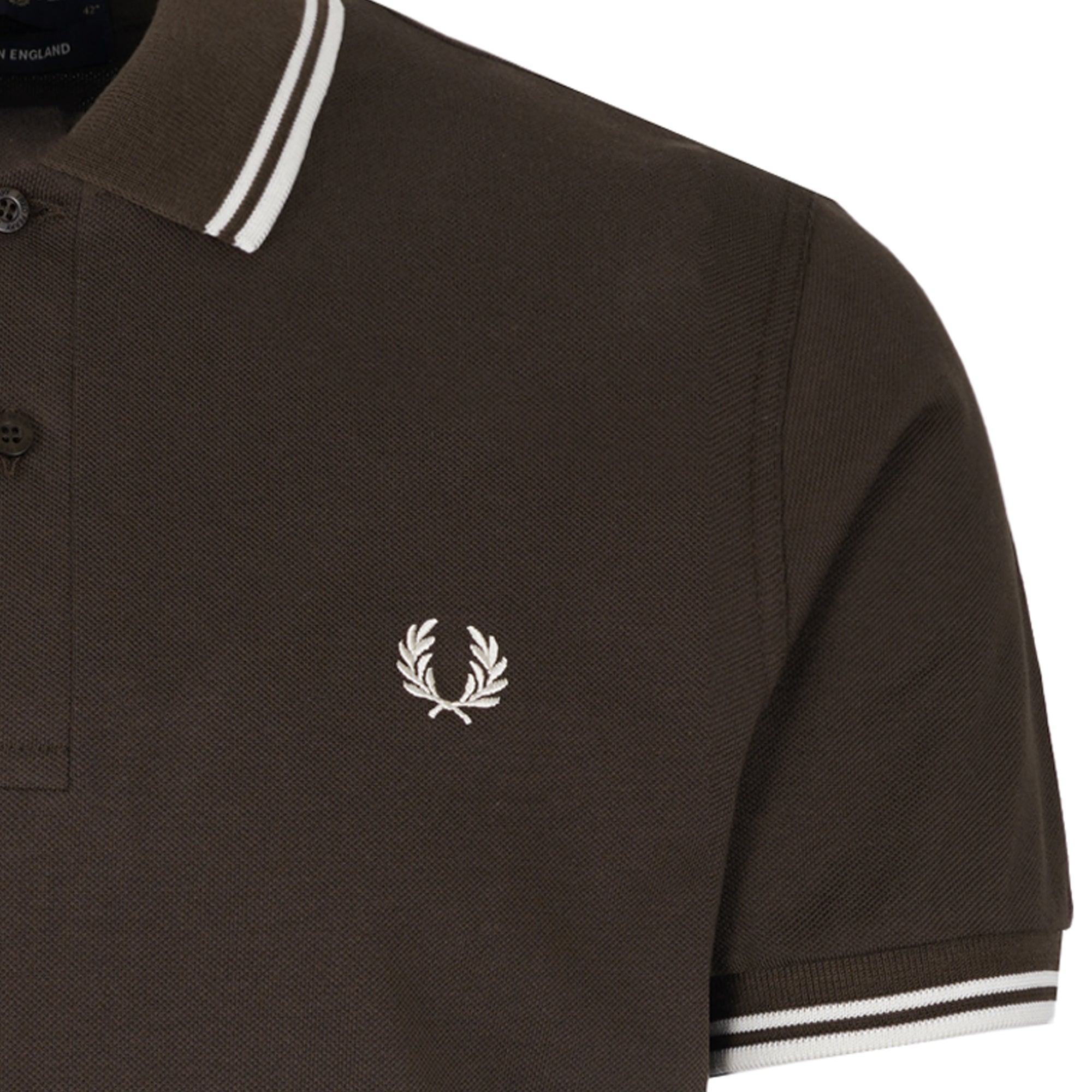 Fred Perry M12 Twin Tipped Polo - Dark Brown