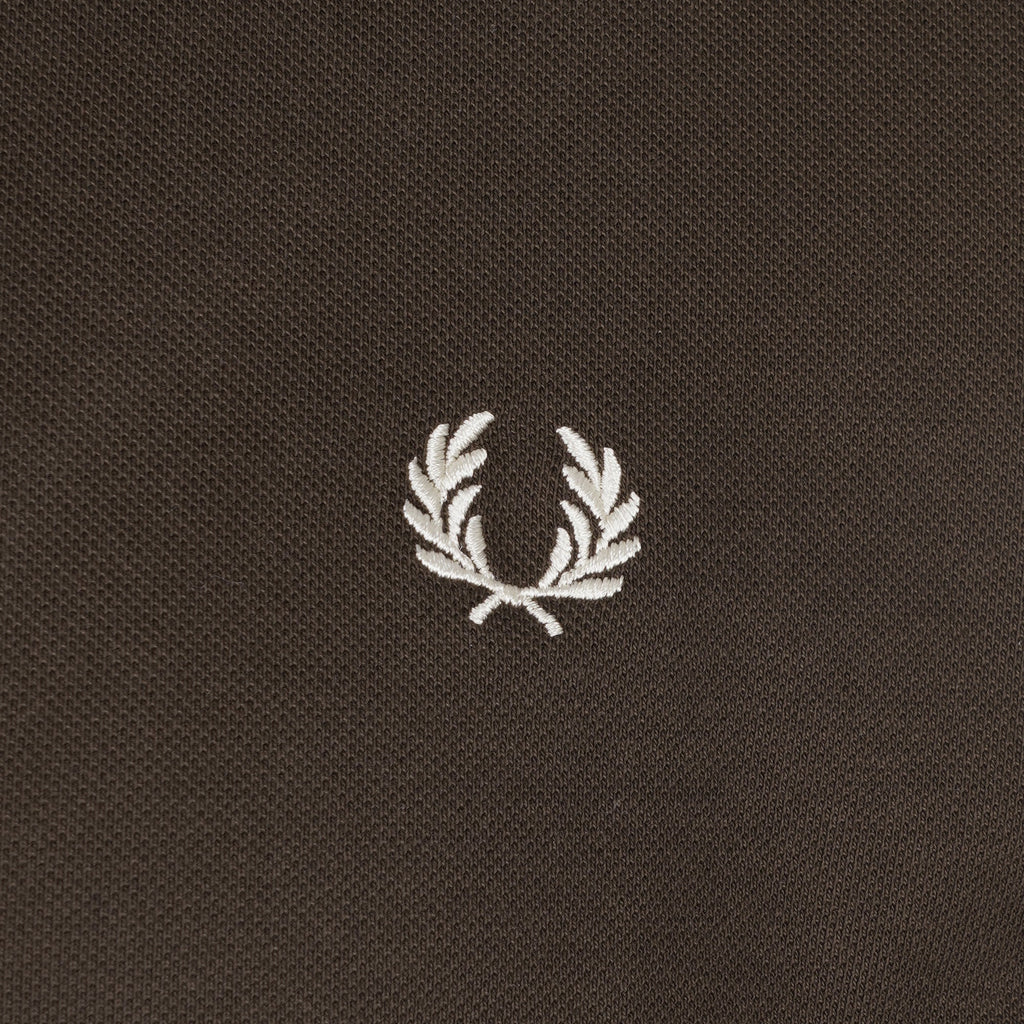 Stuarts x Fred Perry M12 Twin Tipped Polo - Dark Brown/Buttercream