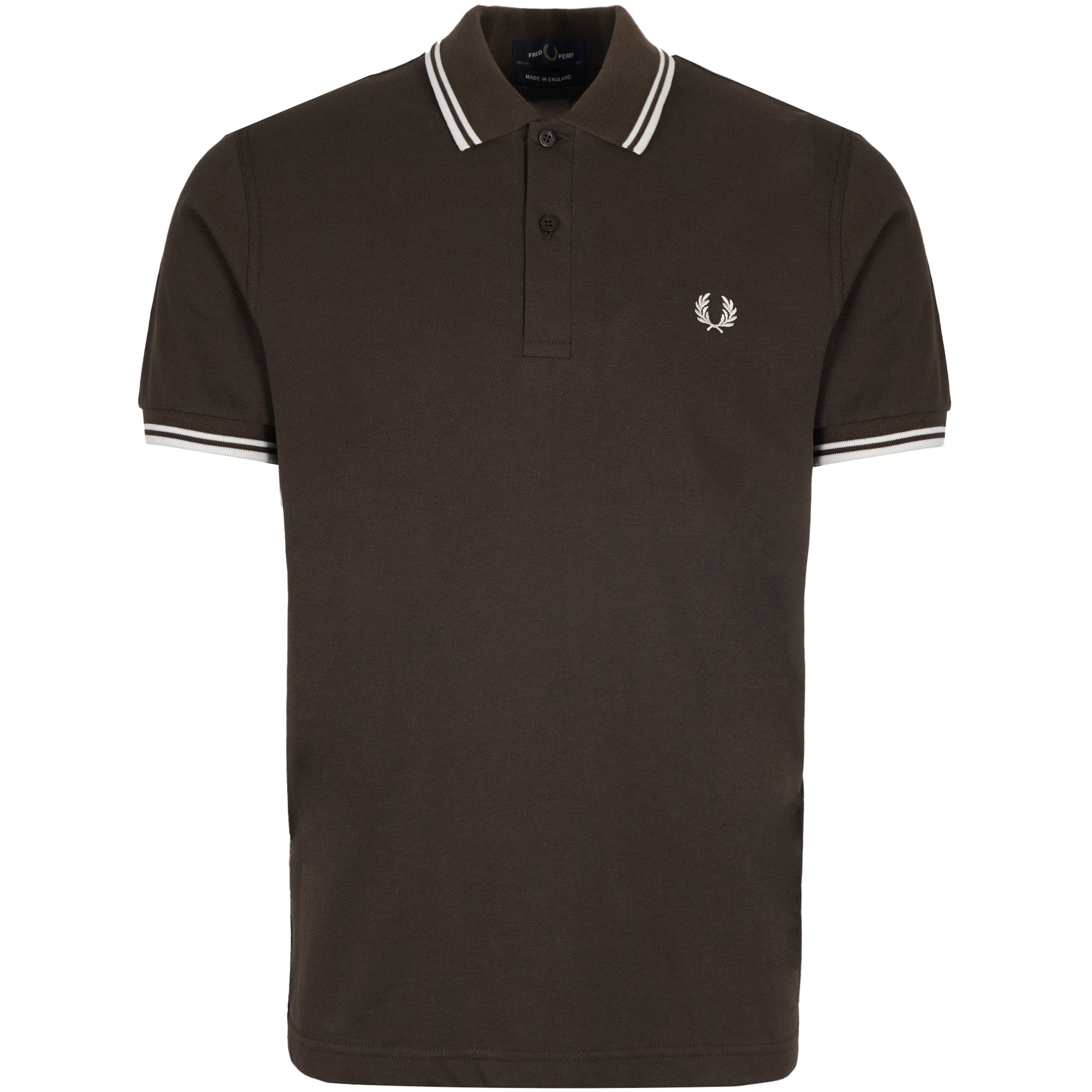 Stuarts x Fred Perry M12 Twin Tipped Polo - Dark Brown/Buttercream