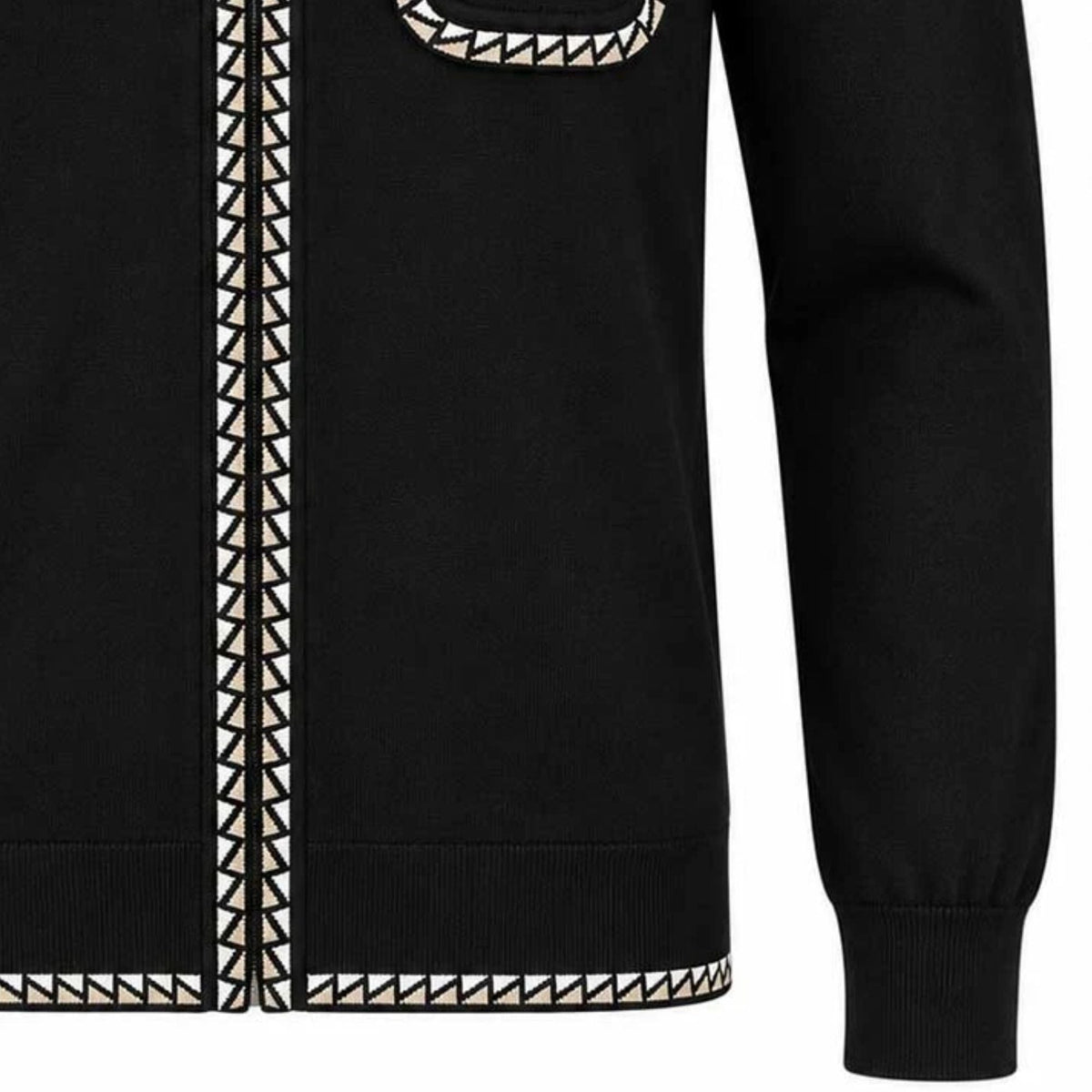 Gabicci Vintage Nick Long Sleeve Zip Thru Knit - Black