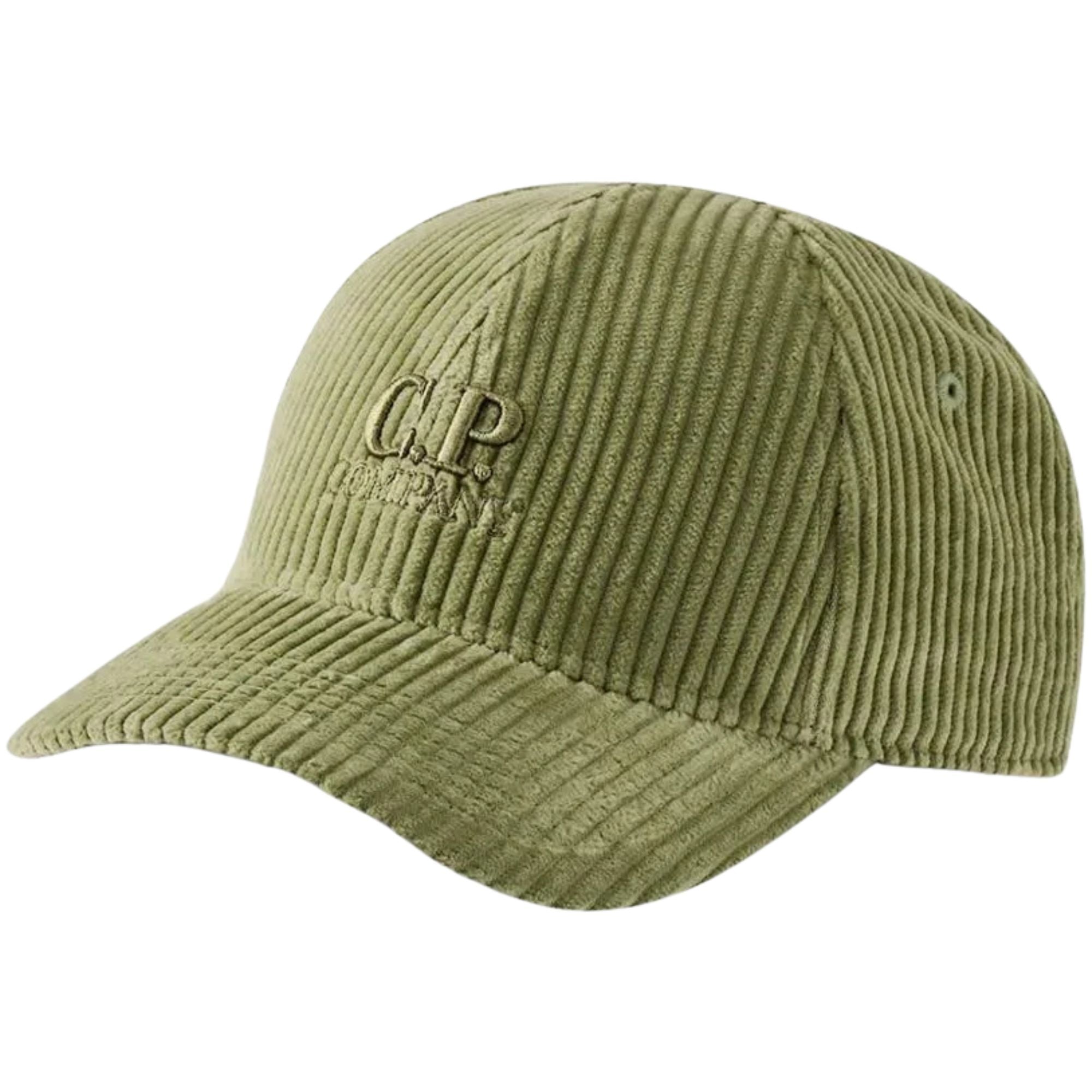 C.P Company 350 Stripes Corduroy Baseball Cap - Ivy Green