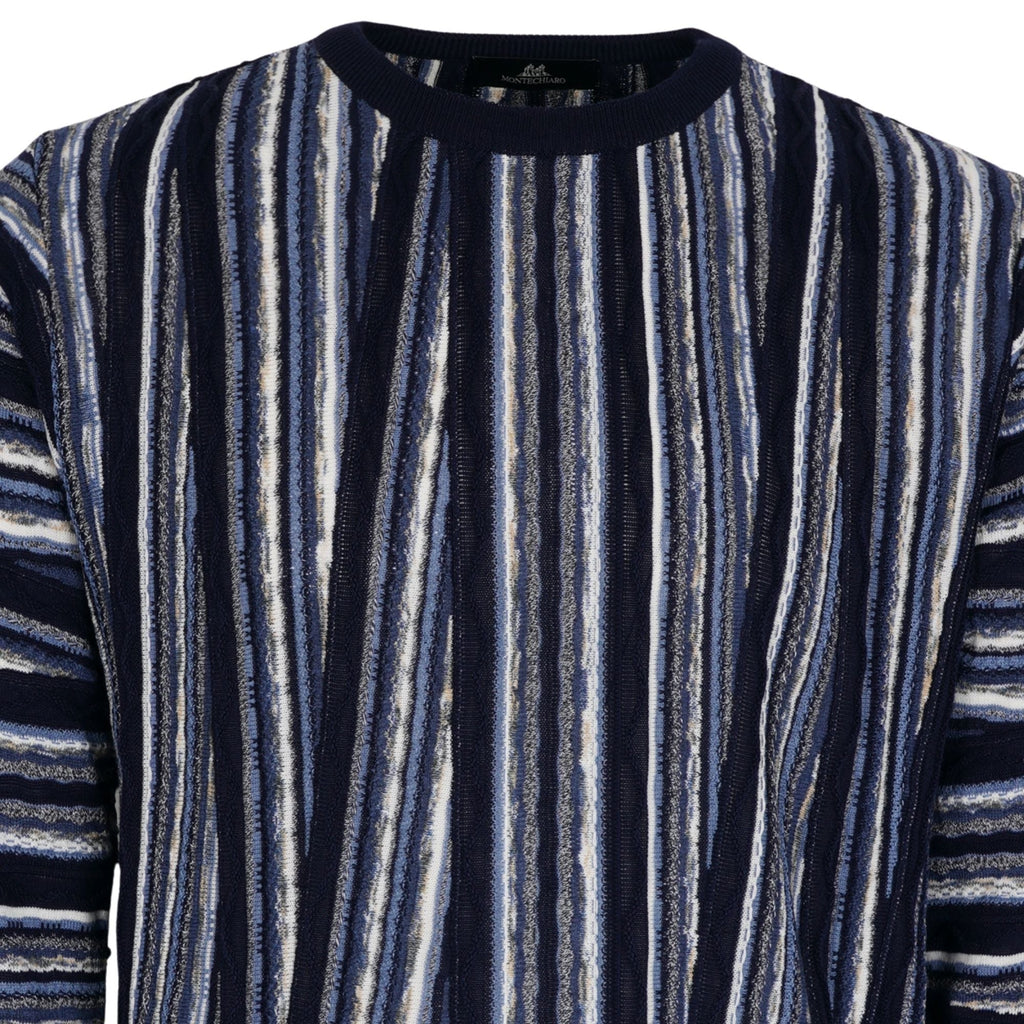 Montechiaro Tridimensional Pullover Sweater - Navy