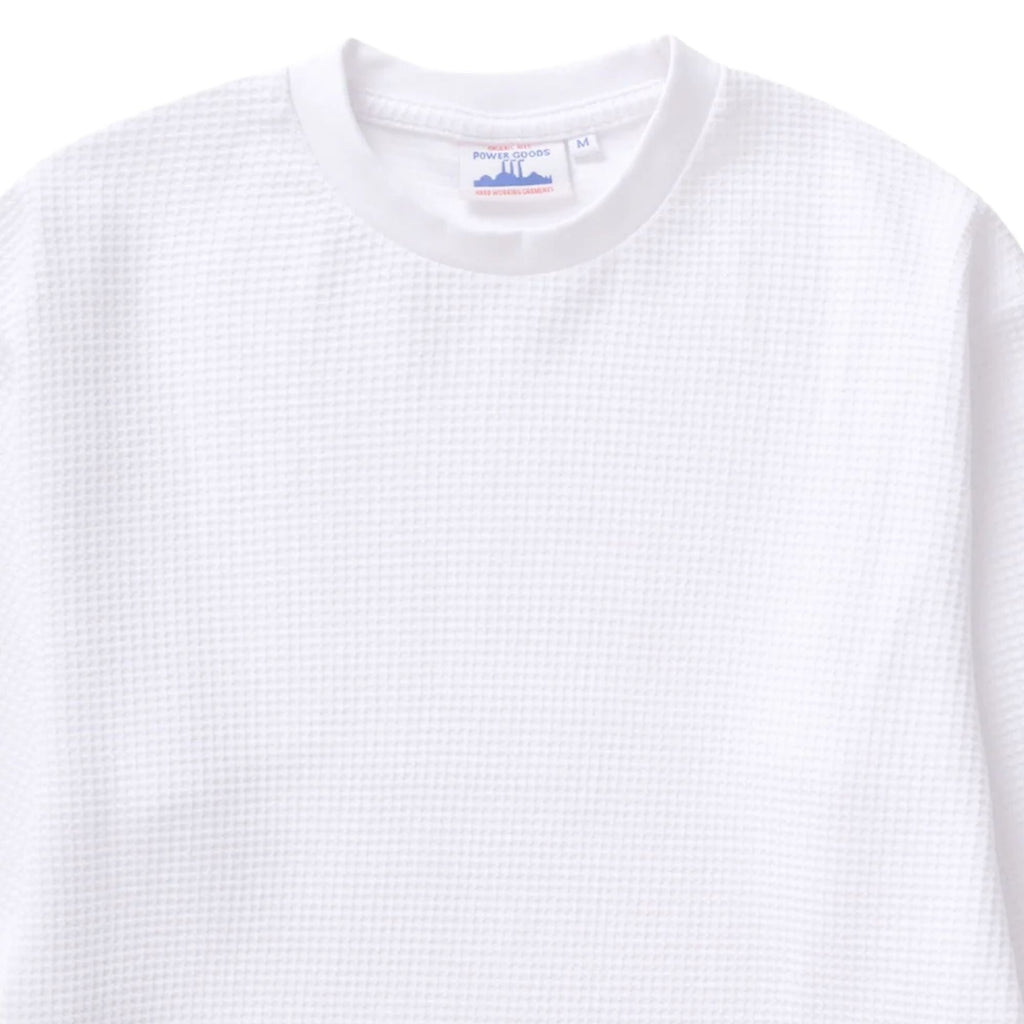 Power Goods Thermal Waffle Long Sleeve T-Shirt - White