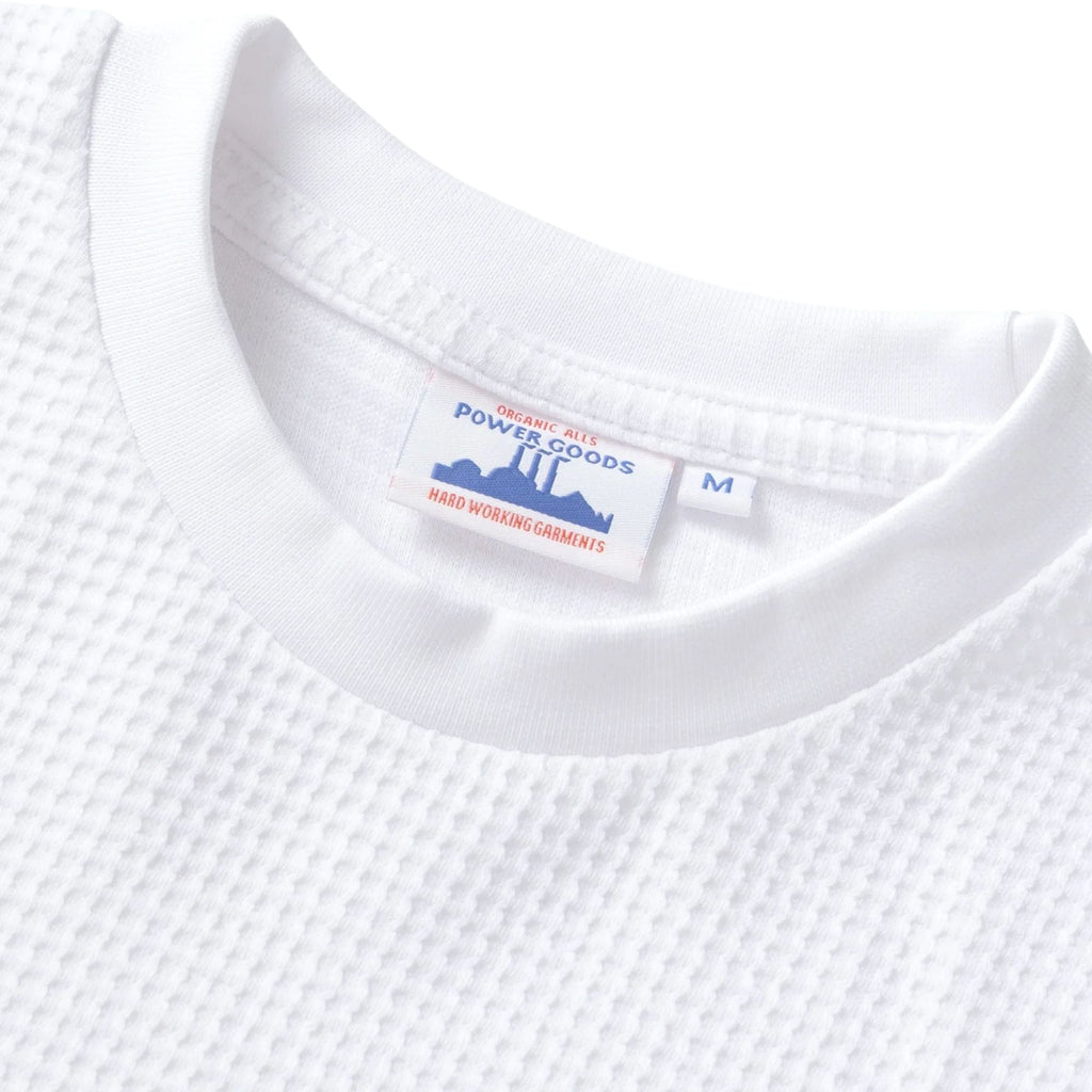 Power Goods Thermal Waffle Long Sleeve T-Shirt - White
