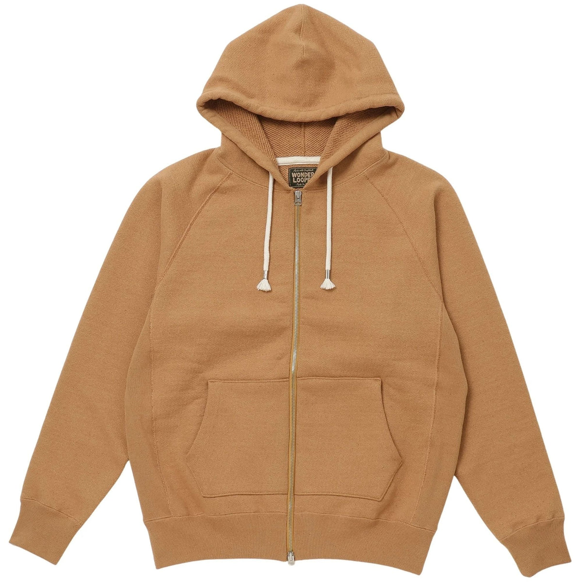 Wonder Looper Double Heavyweight French Terry Foxfibre Zip Hoodie - Brown
