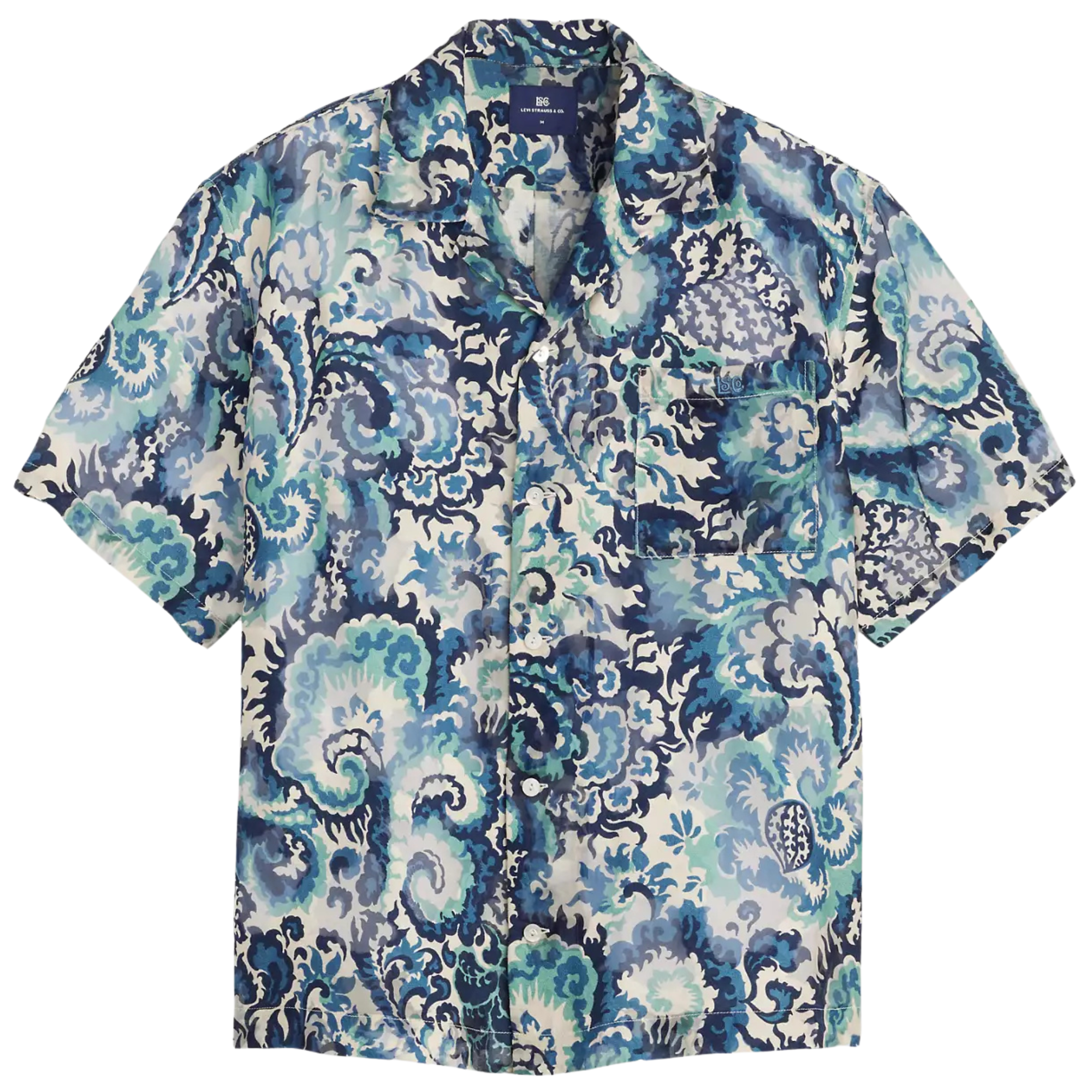 Short Sleeve Camp Shirt - Jacquard