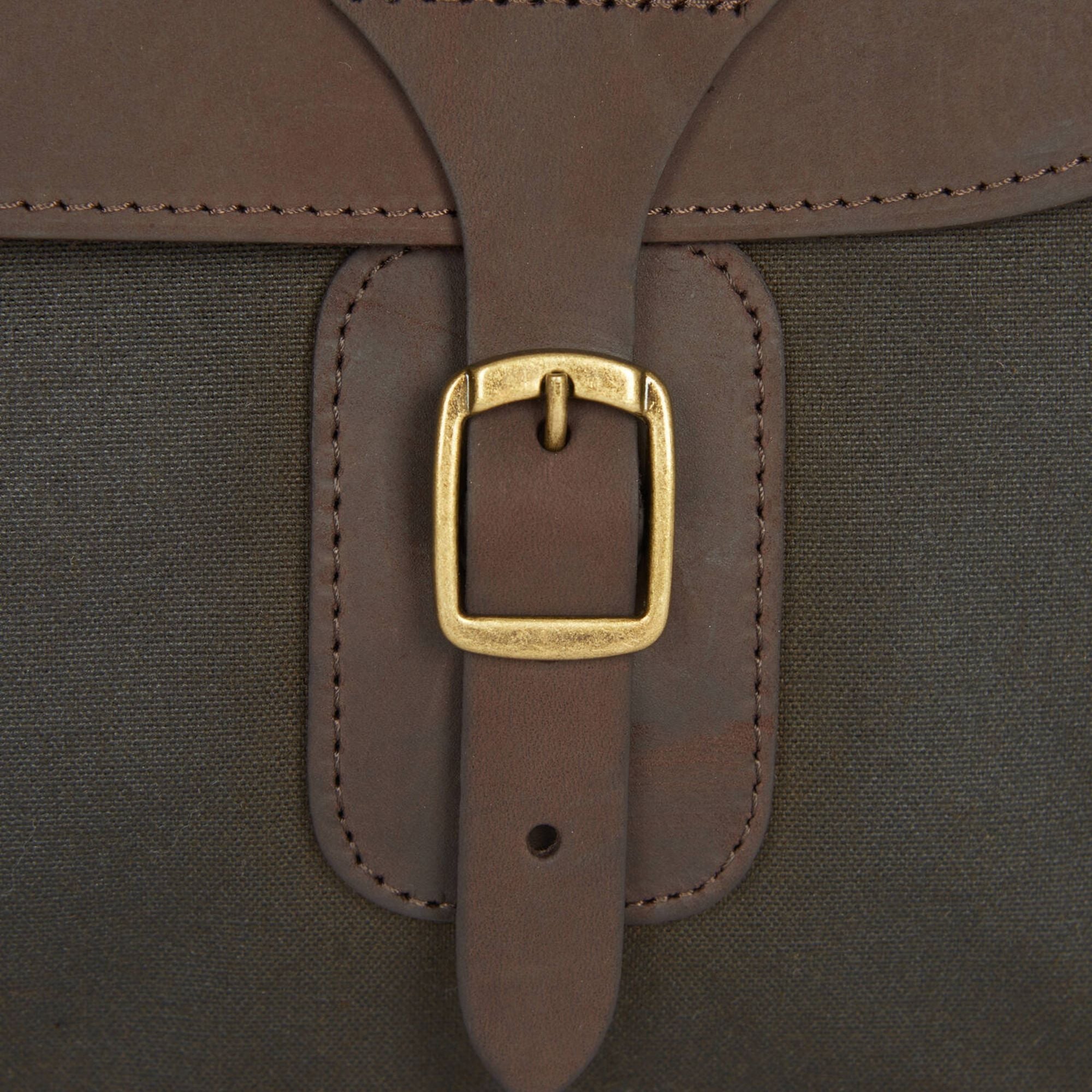 Wax Leather Briefcase - Olive