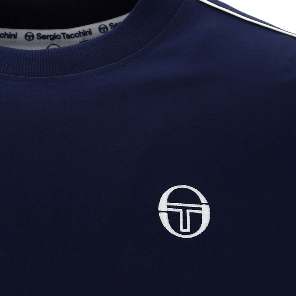 Sergio Tacchini Santis Raised Logo T-Shirt - Maritime Blue/Gardenia