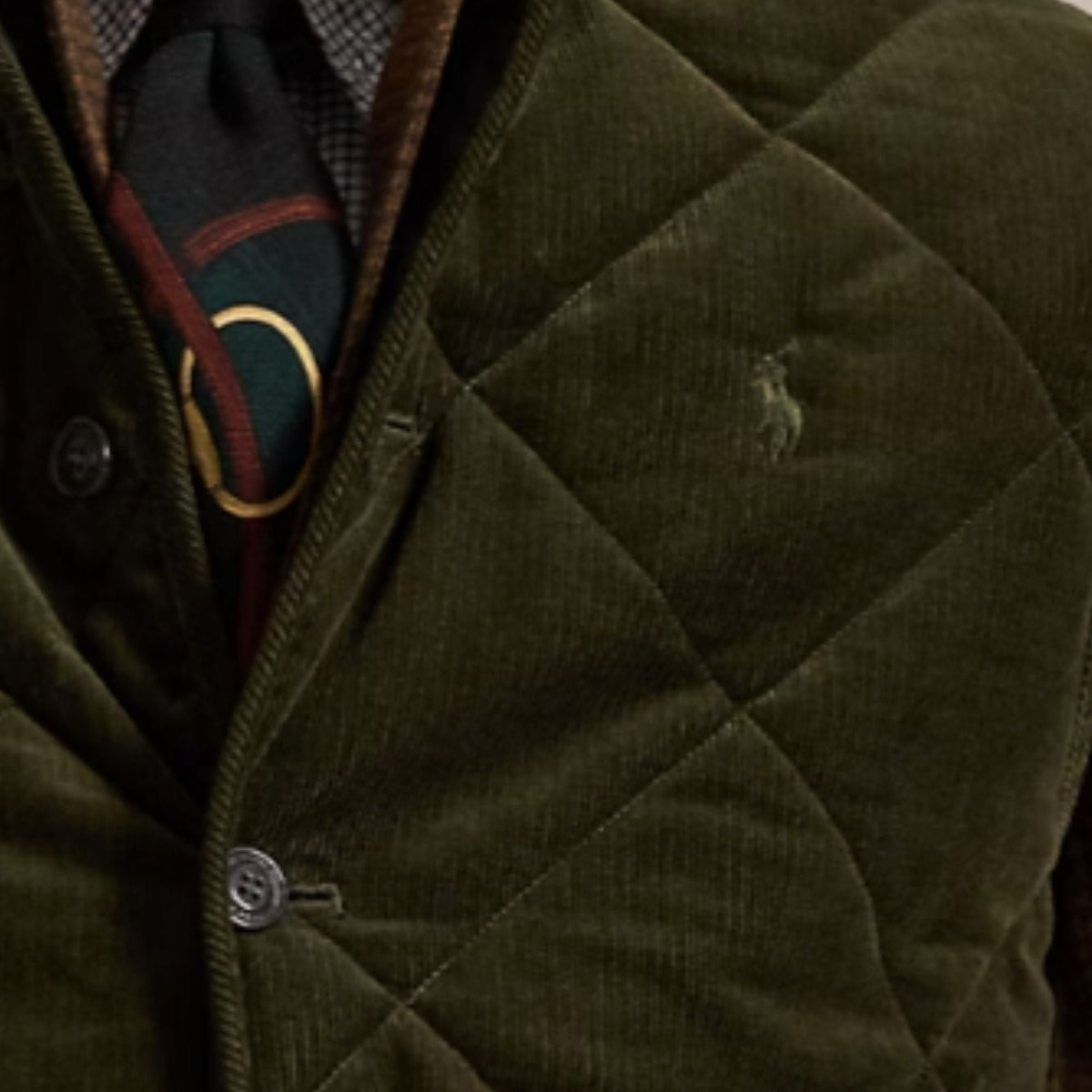 Polo Ralph Lauren Quilted Corduroy Gilet - Company Olive