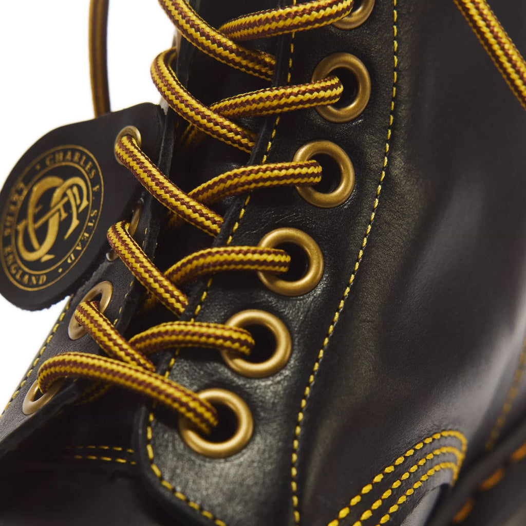 Dr. Martens Made In England 1460 Cappers Classic Calf Leather Lace Up Boots - Black