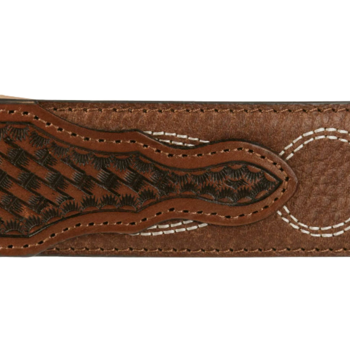 Stetson Pebble Basket Weave Leather Belt - Pebble