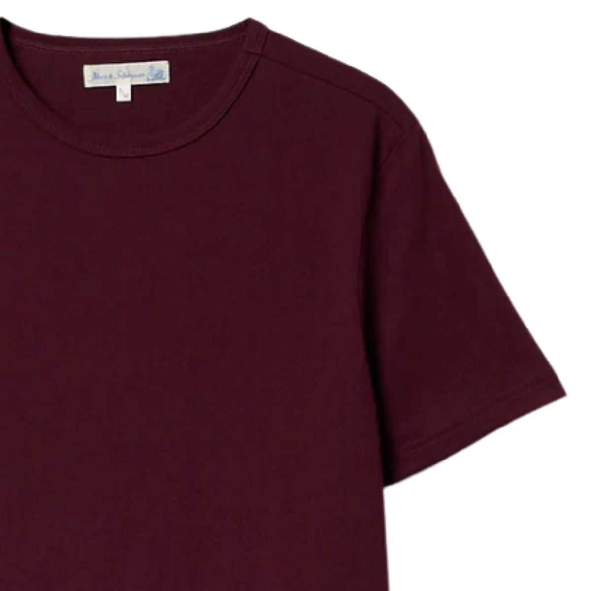 Merz b Schwanen 1950s Loopwheeled Classic Fit Lightweight T-Shirt - Burgundy