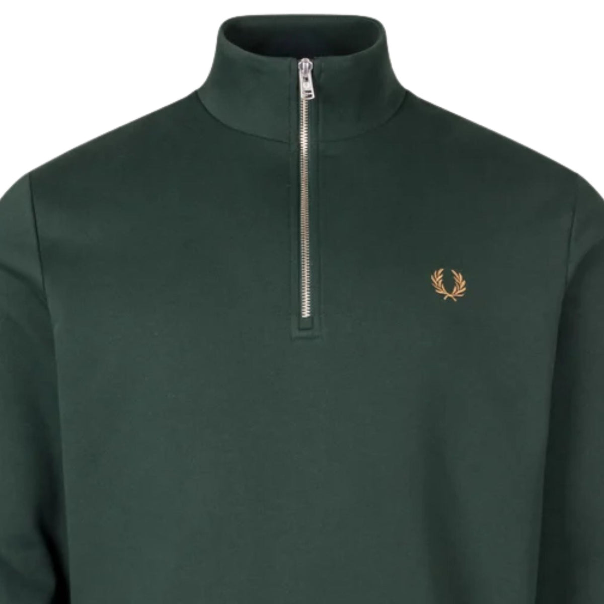 Fred Perry Half Zip Sweatshirt - Grassroots/Ecru/Bronze
