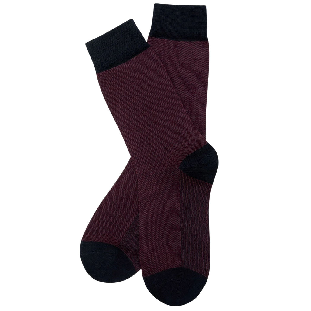Stuarts London Brian Oak Birds Eye Patterned Socks - Maroon