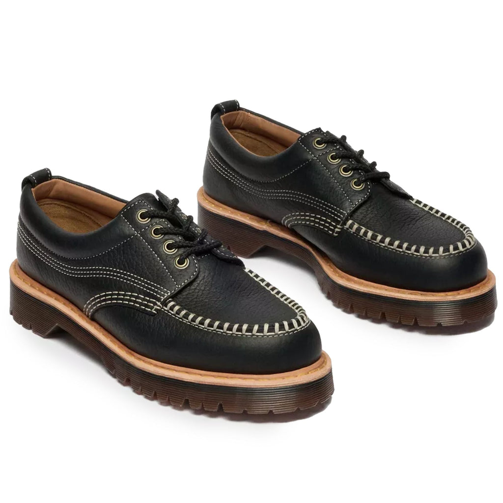 Dr. Martens Lowell Wild Grain Leather Moc Toe - Black