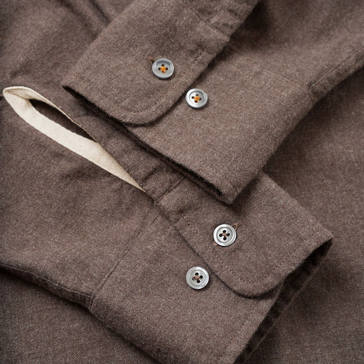 Universal Works Brushed Flannel Square Pocket Shirt - Brown