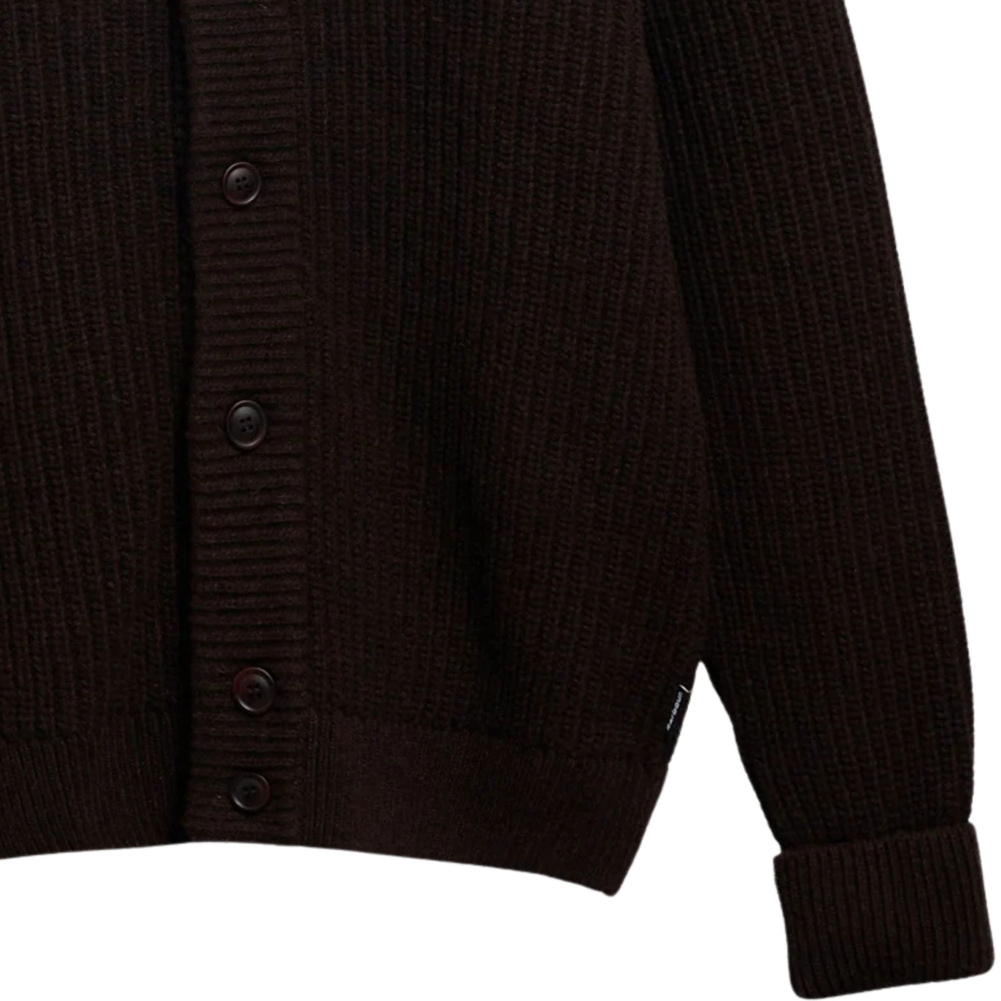Barbour Mordale Knitted Button Through - Dark Brown