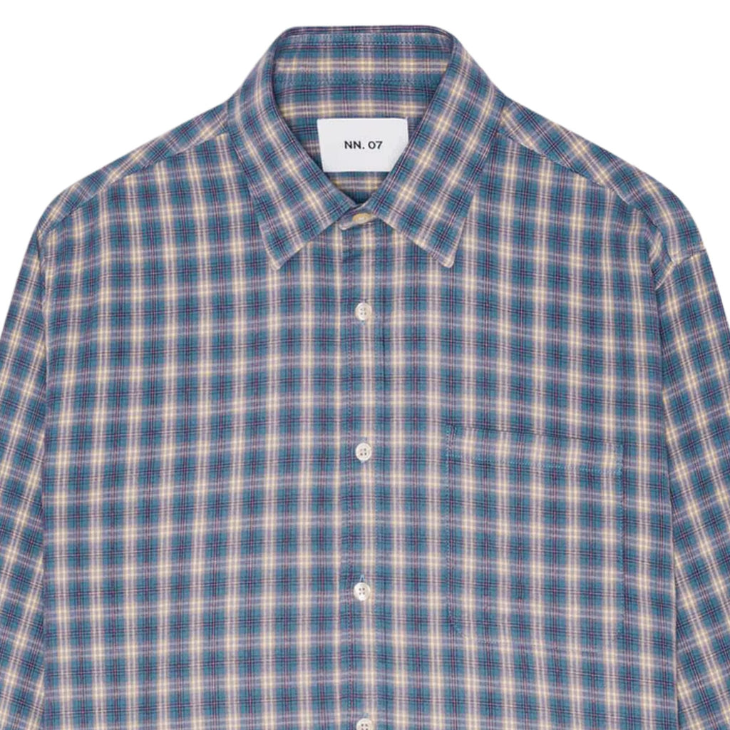 NN07 Deon Shirt - Blue Check