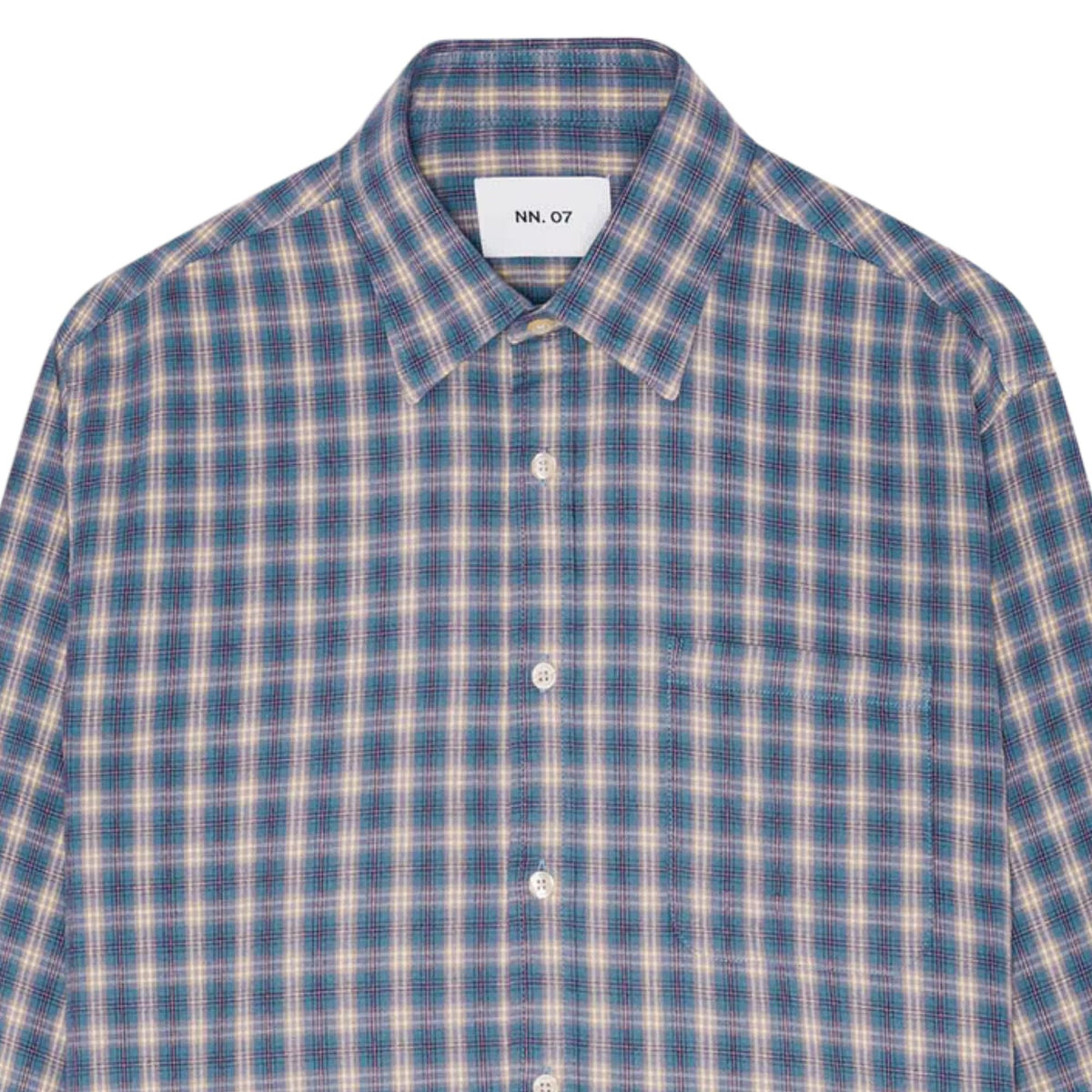 NN07 Deon Shirt - Blue Check