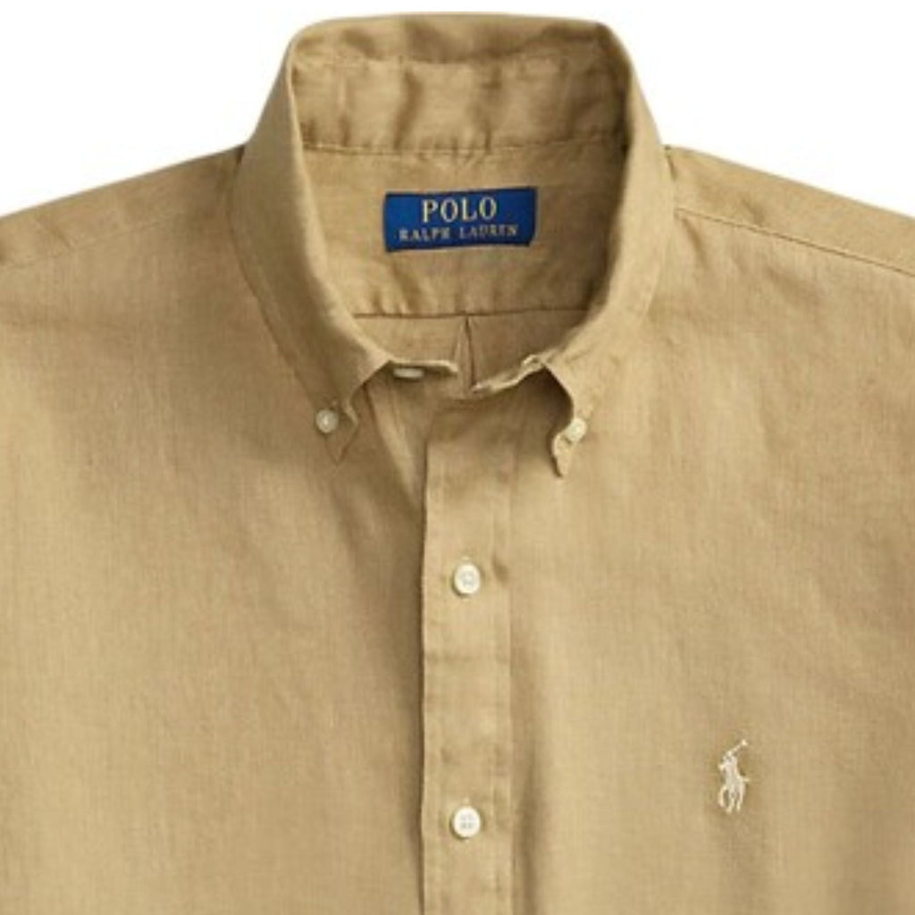 Polo Ralph Lauren Custom Fit Linen Shirt - Tan