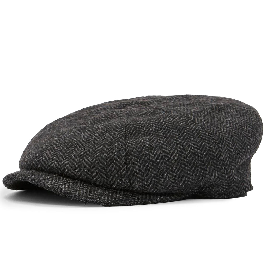 Barbour Fyne Tweed Baker Boy Cap - Charcoal Grey