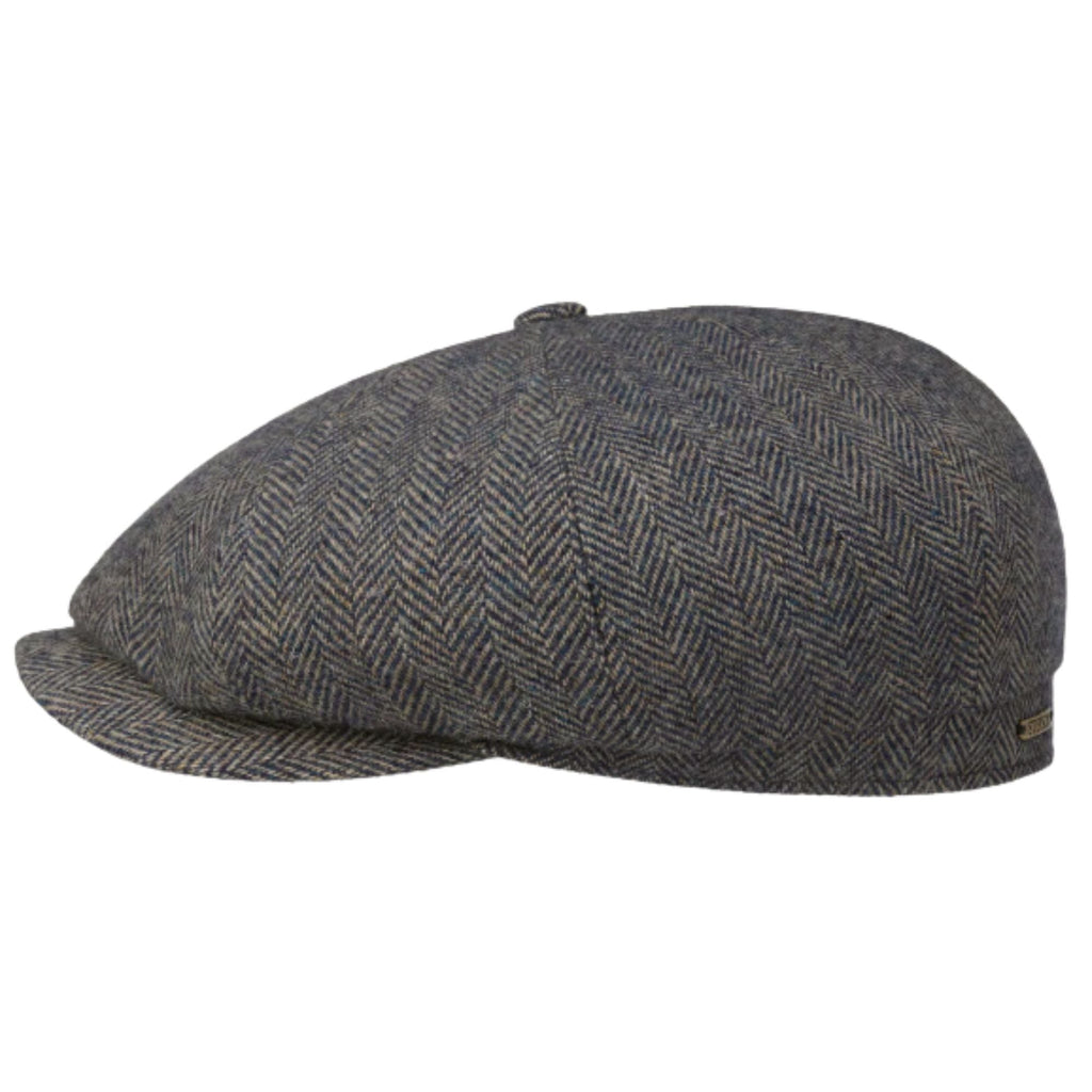 Stetson Hats Hatteras Classic Wool Flat Cap - Blue/Grey