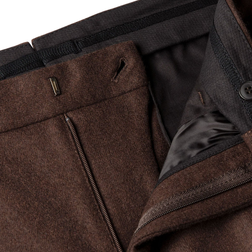 Sunspel Boiled Wool Trousers - Truffle