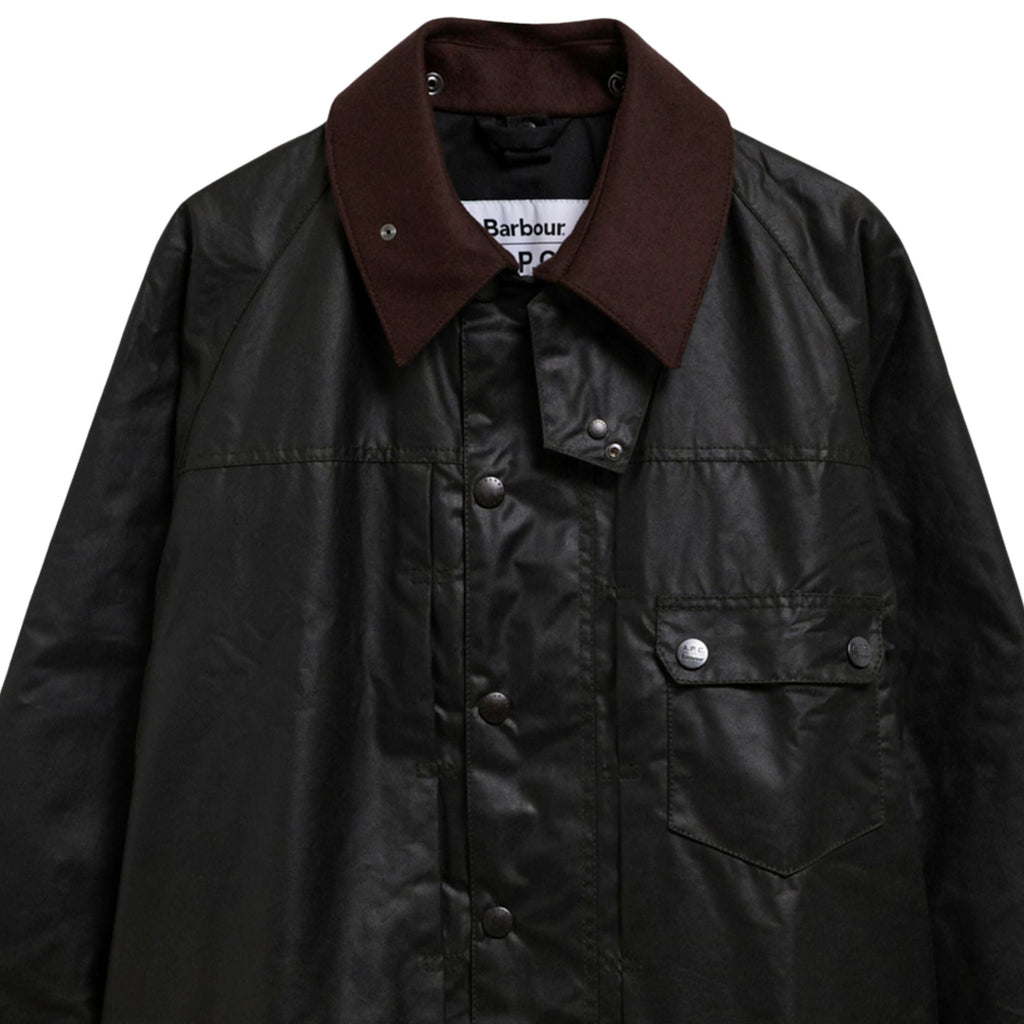 Barbour x APC Beaufort Wax Jacket - Dark Sage