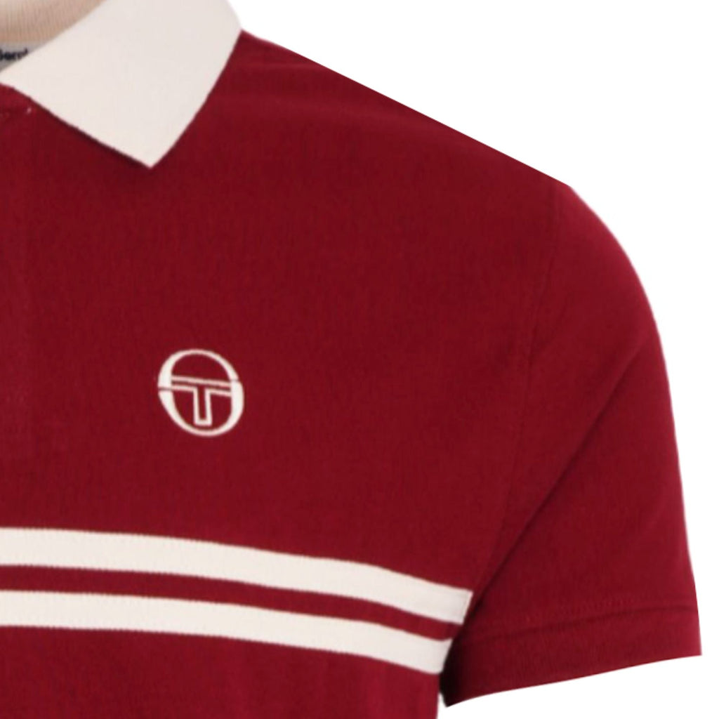 Sergio Tacchini x Stuarts Supermac Polo Shirt - Merlot/Buttercream