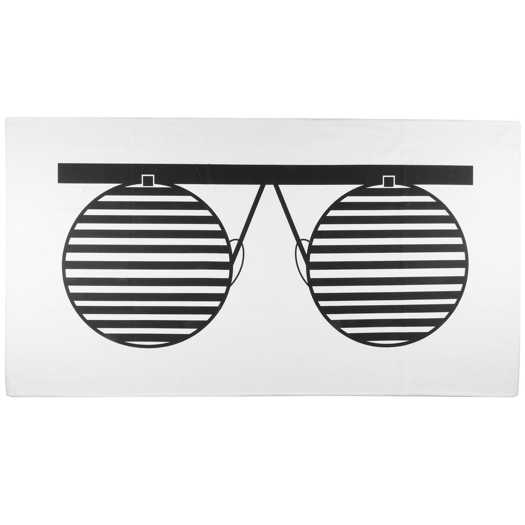 80's Casuals Miyake is a Genius' Large Beach Towel - White and Black