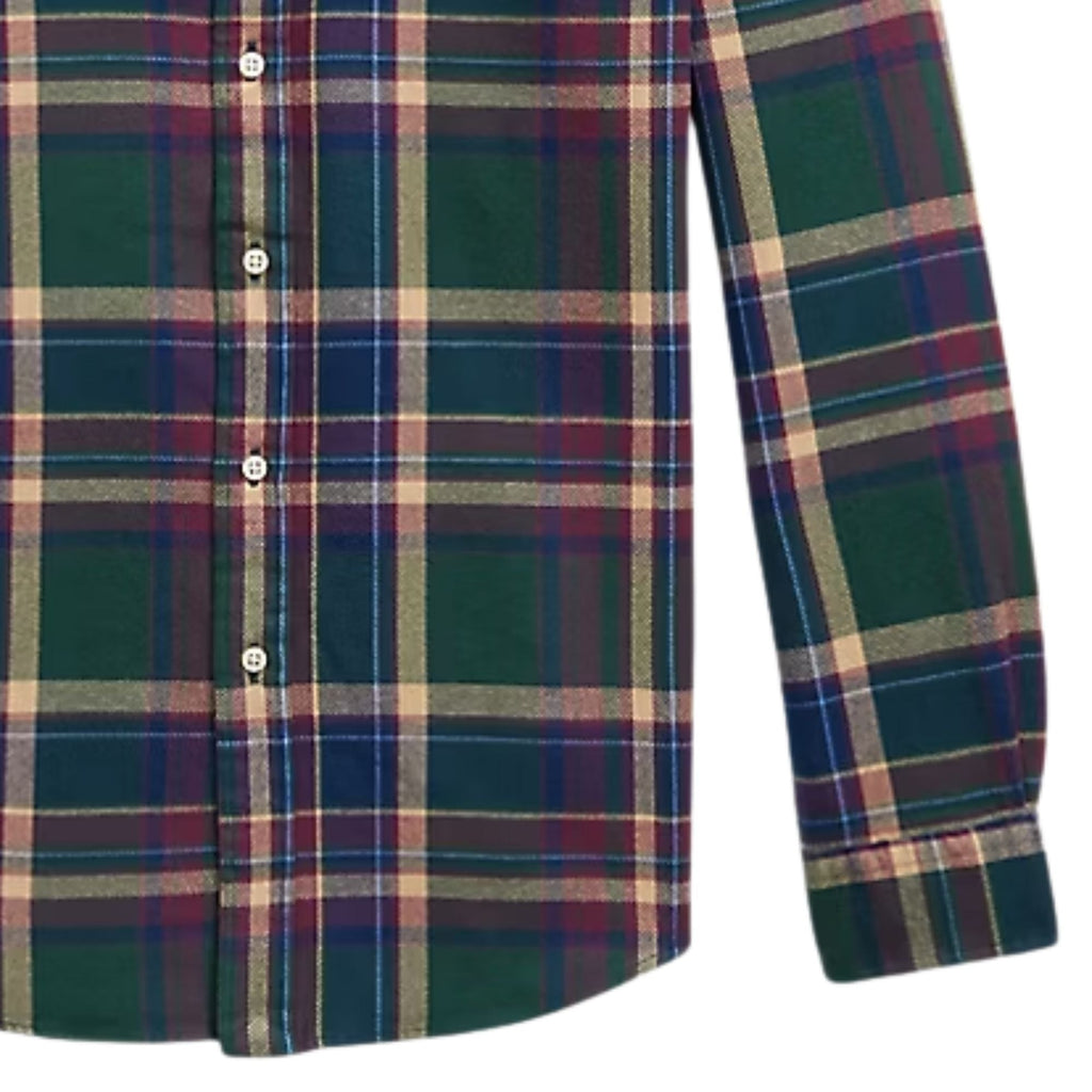 Polo Ralph Lauren Custom Fit Plaid Flannel Shirt - Forest Burgundy Multi