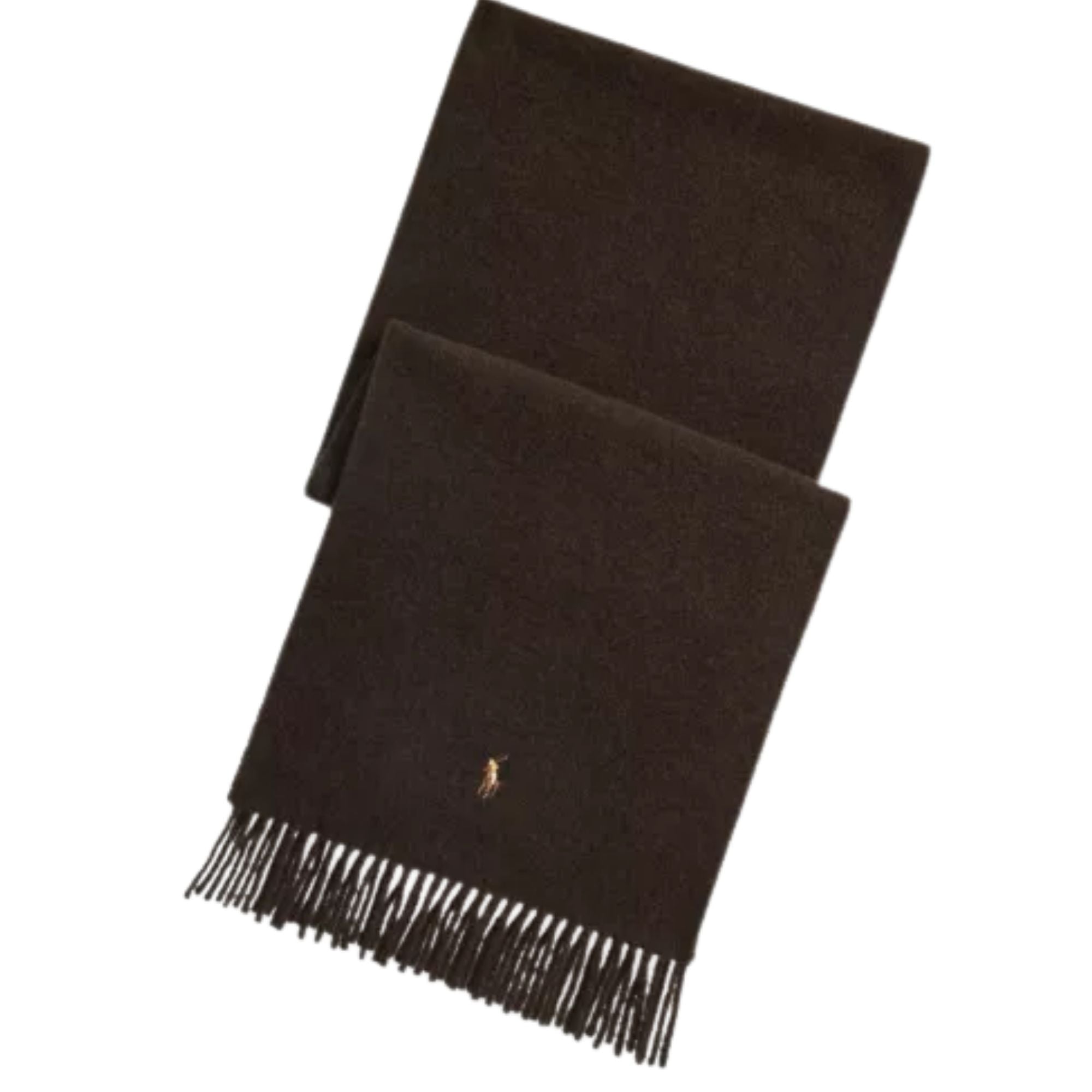 Polo Ralph Lauren Fringe Virgin Wool Scarf - Dark Brown Heather