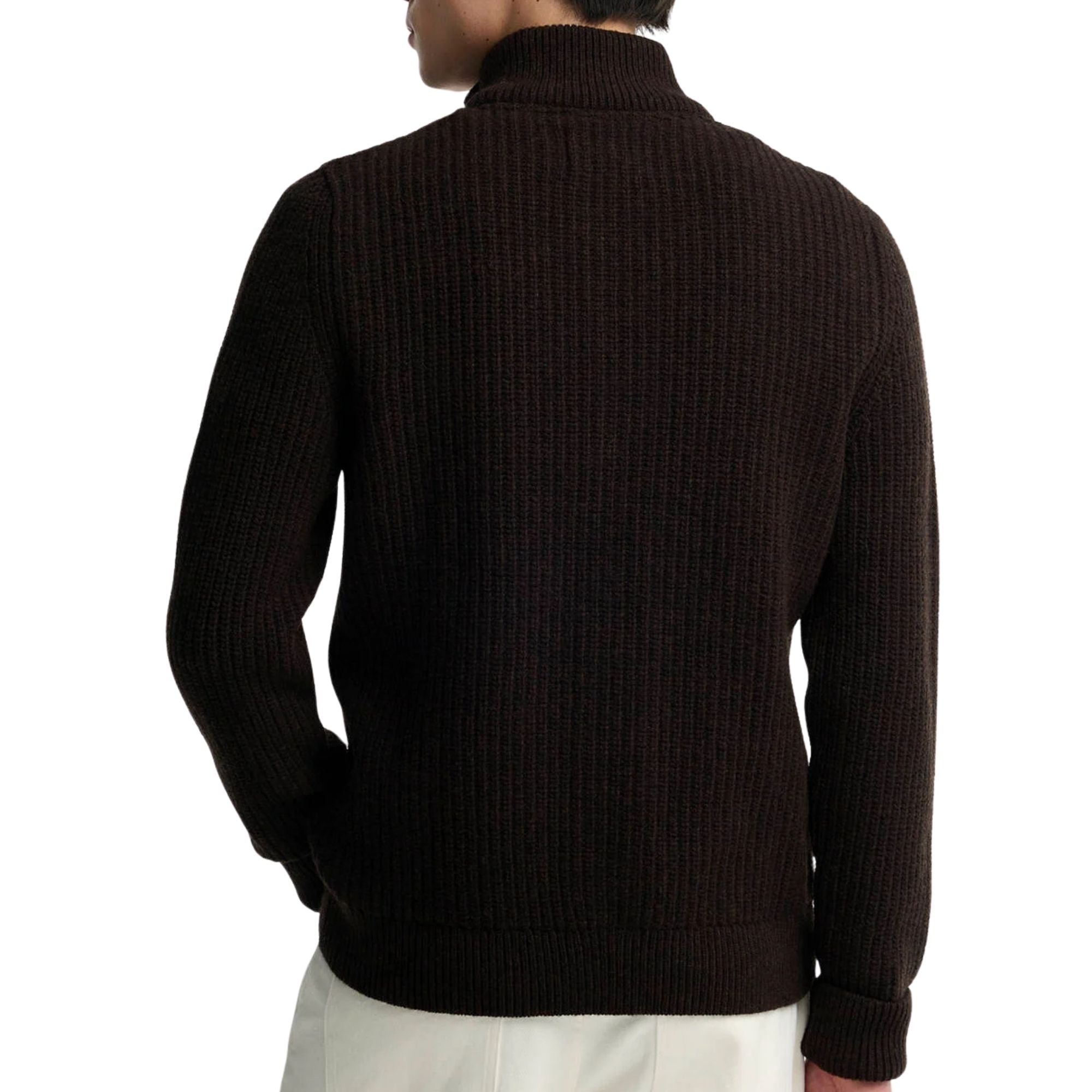 Barbour Mordale Knitted Button Through - Dark Brown