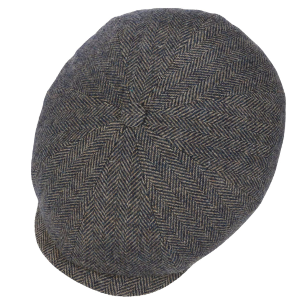 Stetson Hats Hatteras Classic Wool Flat Cap - Blue/Grey