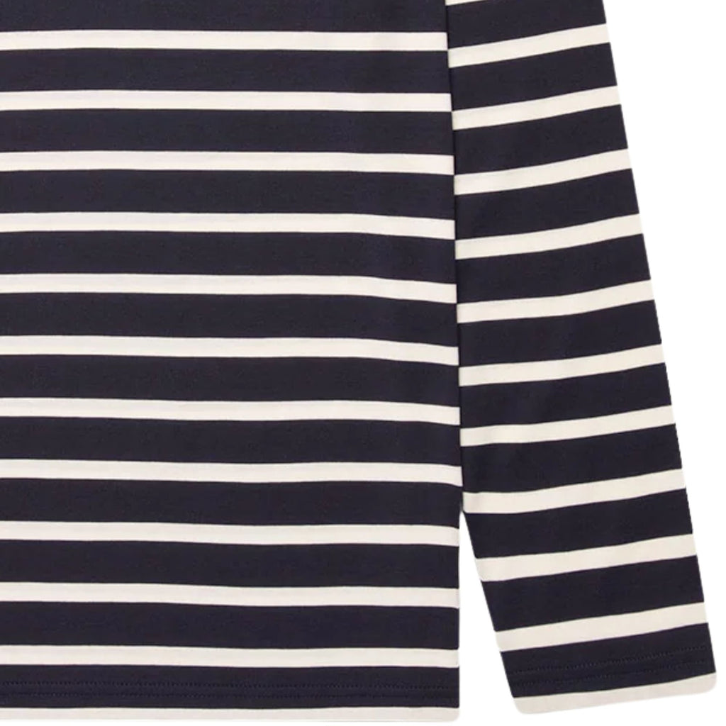 Sunspel Long Sleeve Classic T-Shirt - Navy/Ecru