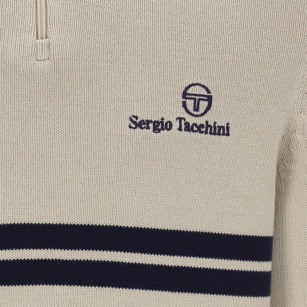 Sergio Tacchini New Dallas 1/4 Zip Knitted Top - Peyote/Martime Blue