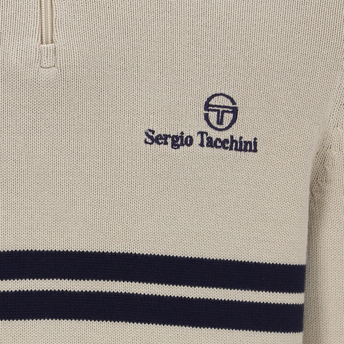 Sergio Tacchini New Dallas 1/4 Zip Knitted Top - Peyote/Martime Blue