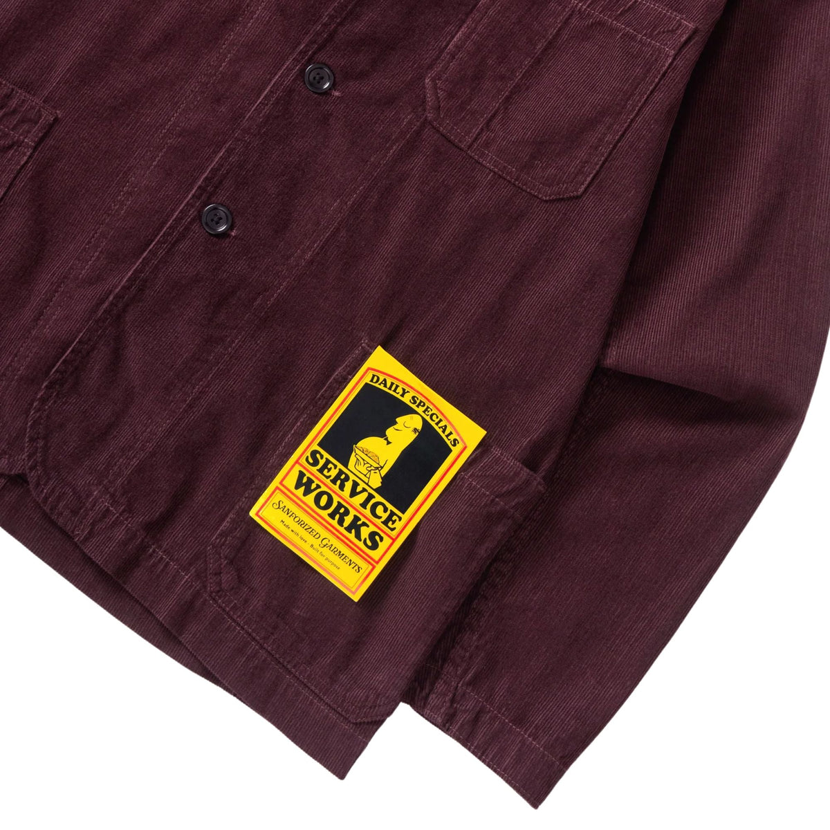 Service Works Fine Cord Server Suit Jacket - Burgundy