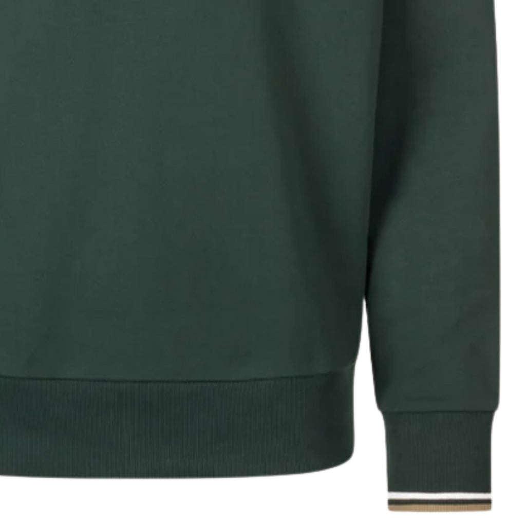 Fred Perry Half Zip Sweatshirt - Grassroots/Ecru/Bronze