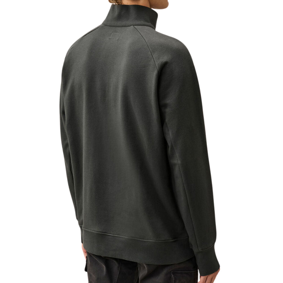 C.P. Company Diagonal Raised Fleece Lens Half Zip Sweatshirt - Raven