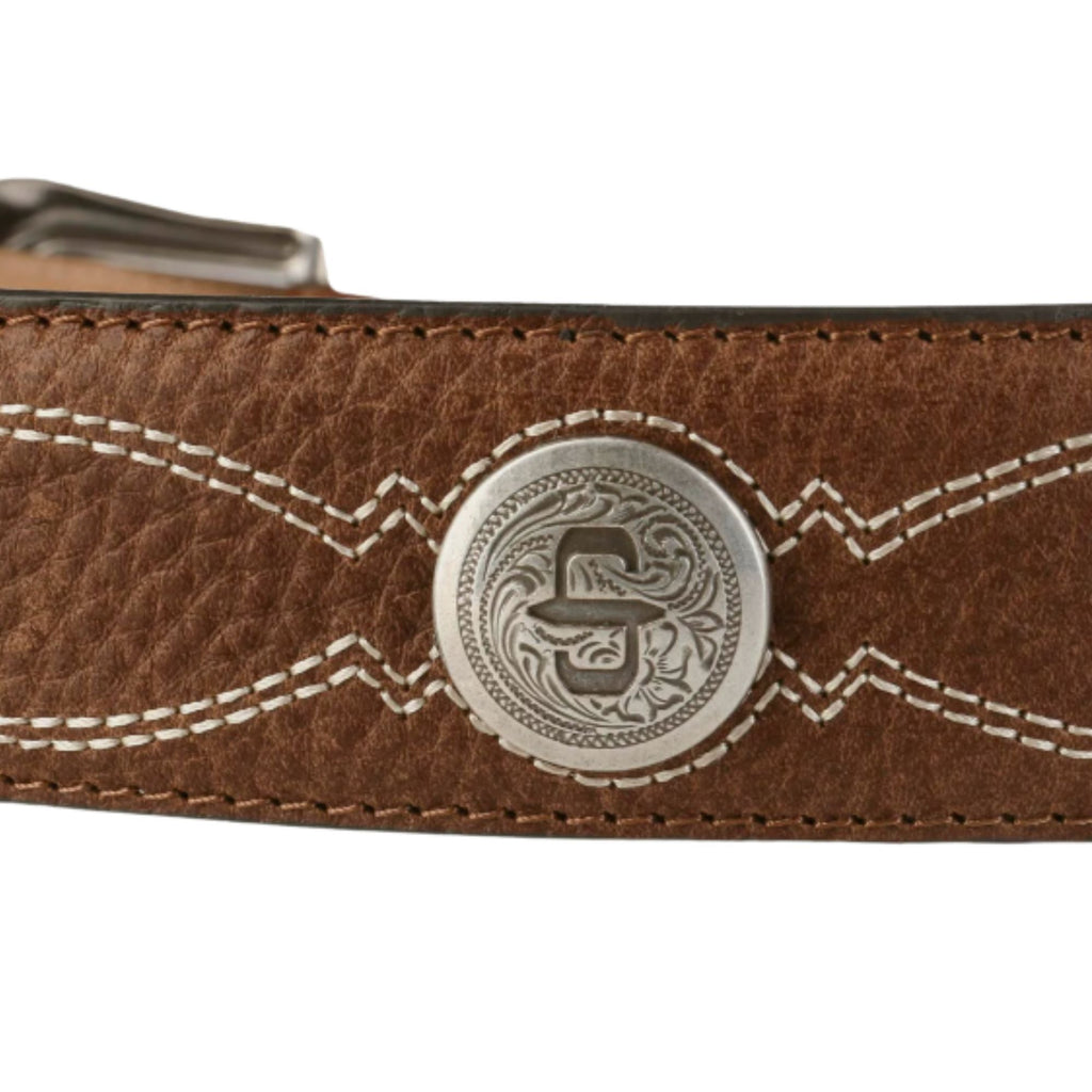 Stetson Pebble Basket Weave Leather Belt - Pebble