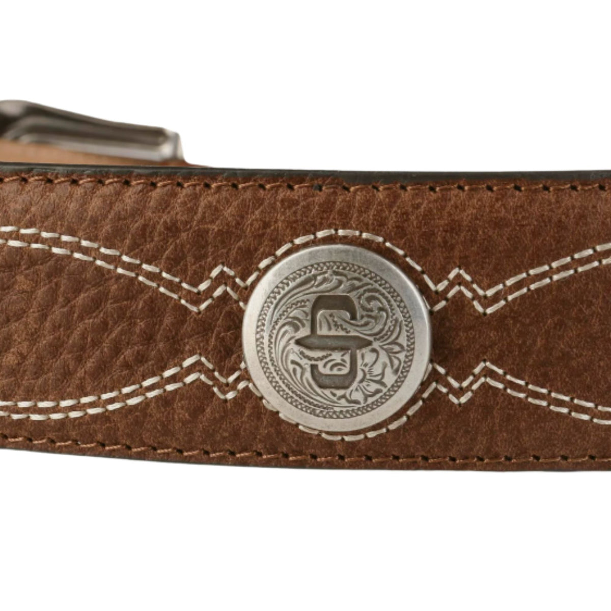 Stetson Pebble Basket Weave Leather Belt - Pebble