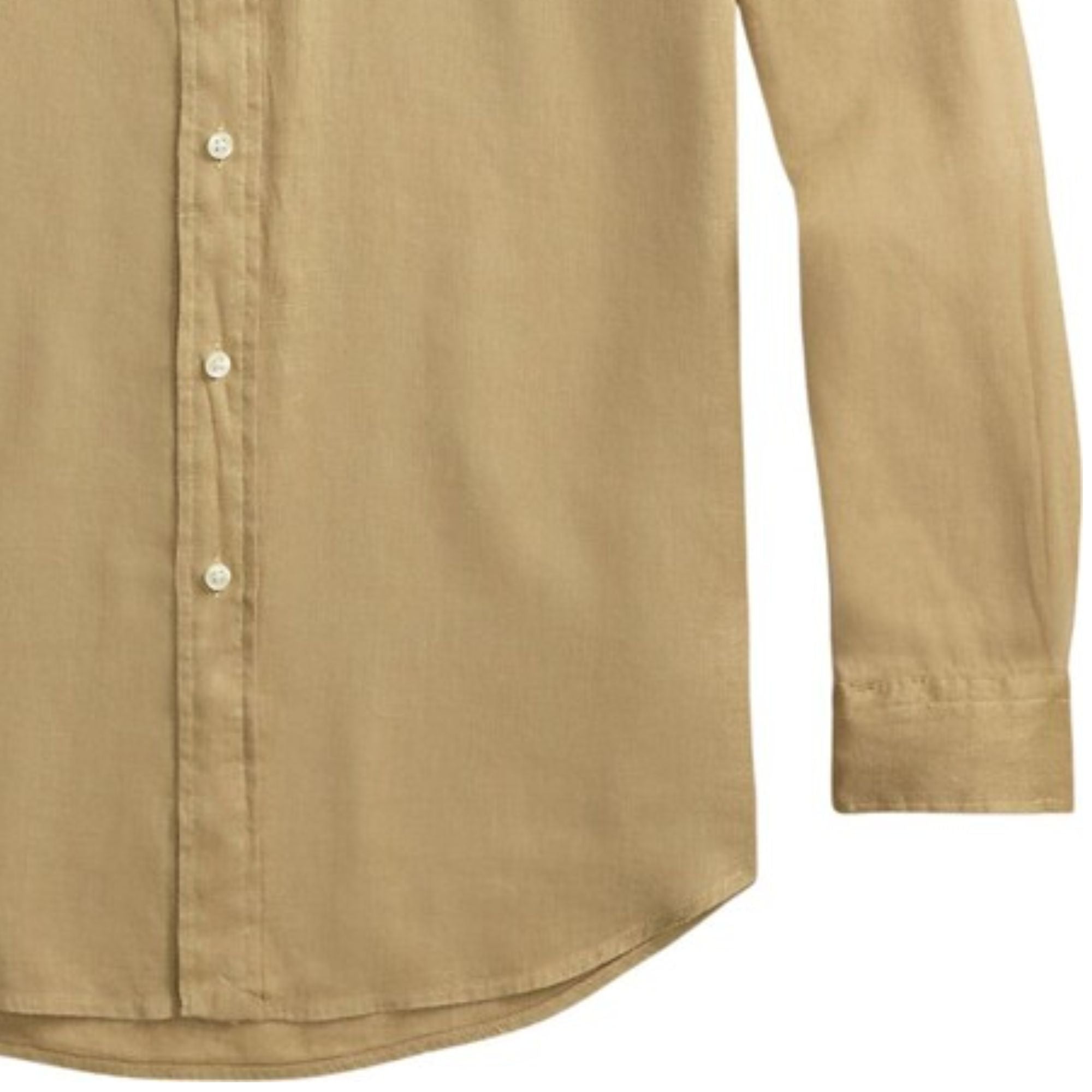 Custom Fit Linen Shirt - Tan