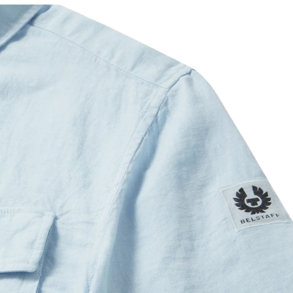 Belstaff Scale Short Sleeve Shirt - Sky Blue