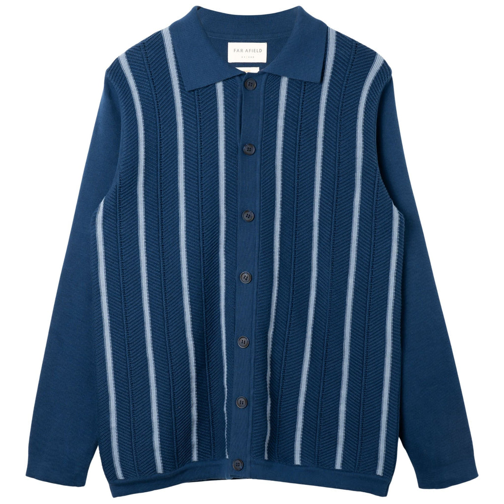 Far Afield Terson Herringbone Knit Shirt - Blue