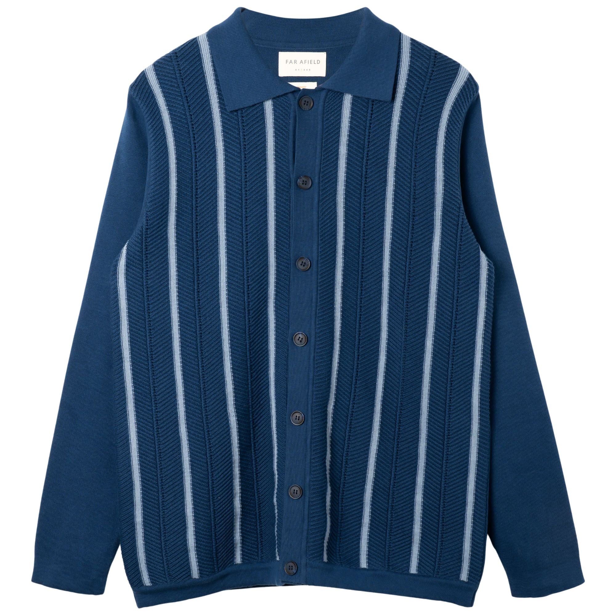 Far Afield Terson Herringbone Knit Shirt - Blue
